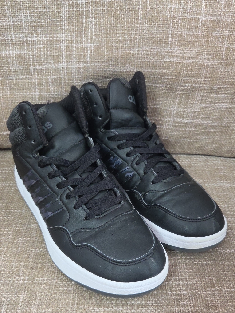 Adidas Hoops 3.0 Mid Classic Men's Sneakers - Size 8 - Black/Carbon